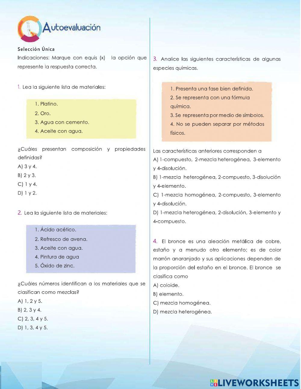 Clasificación de la Materia