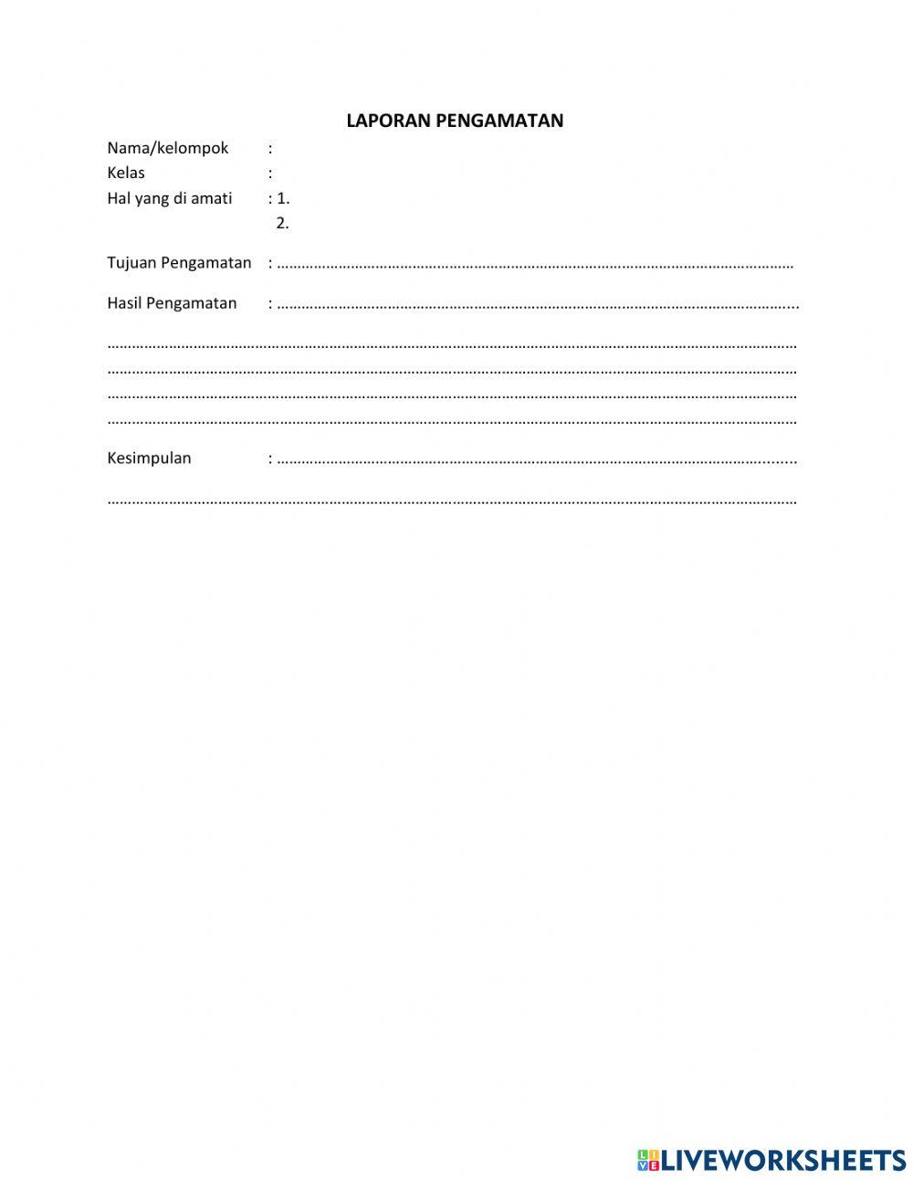 Laporan pengamatan