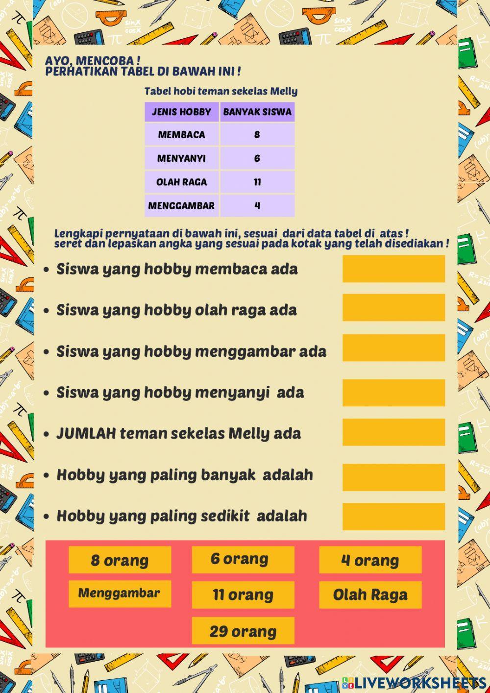 LKPD INTERAKTIF  Penyajian data kelas 4