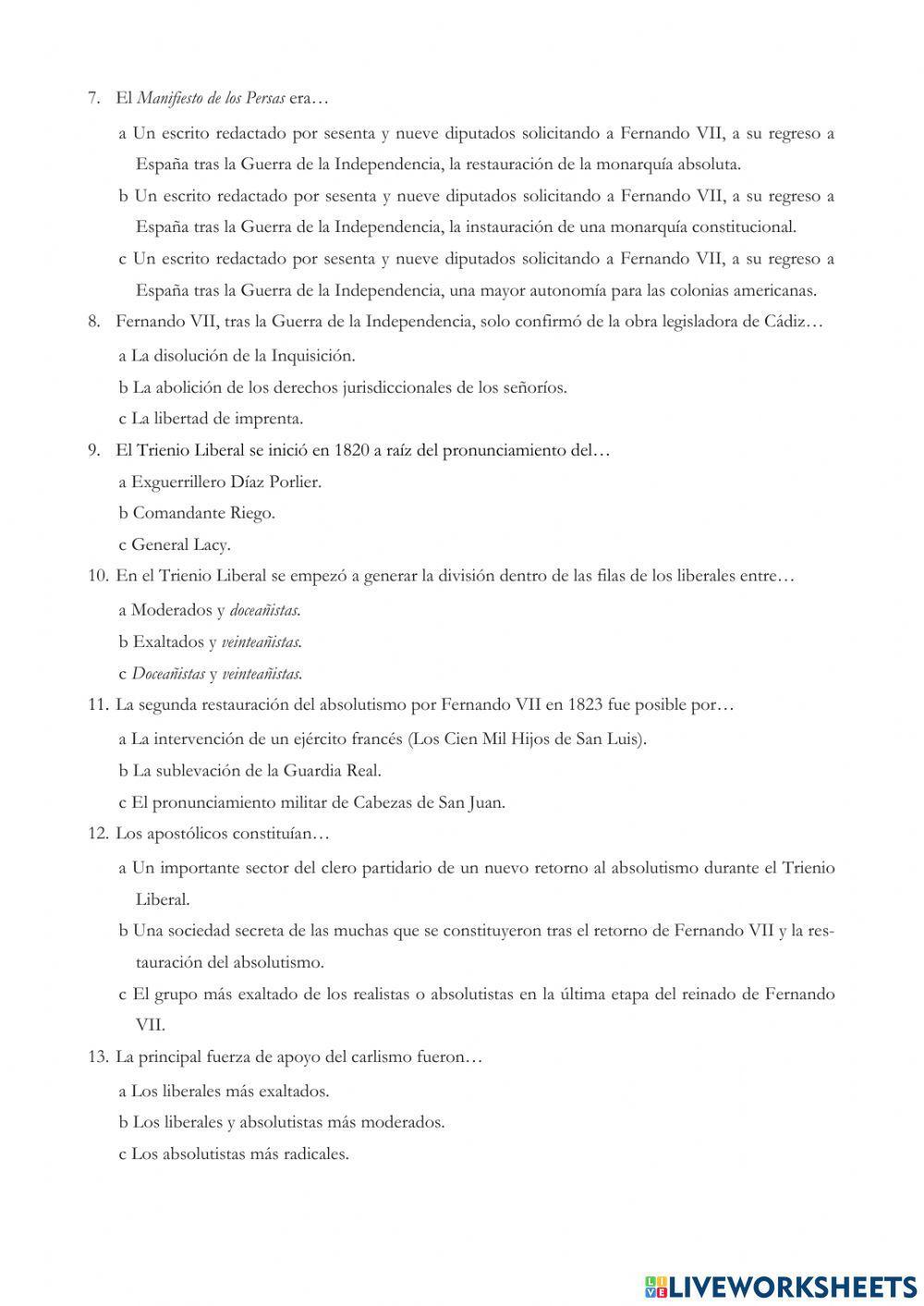 La crisis del Antiguo Régimen