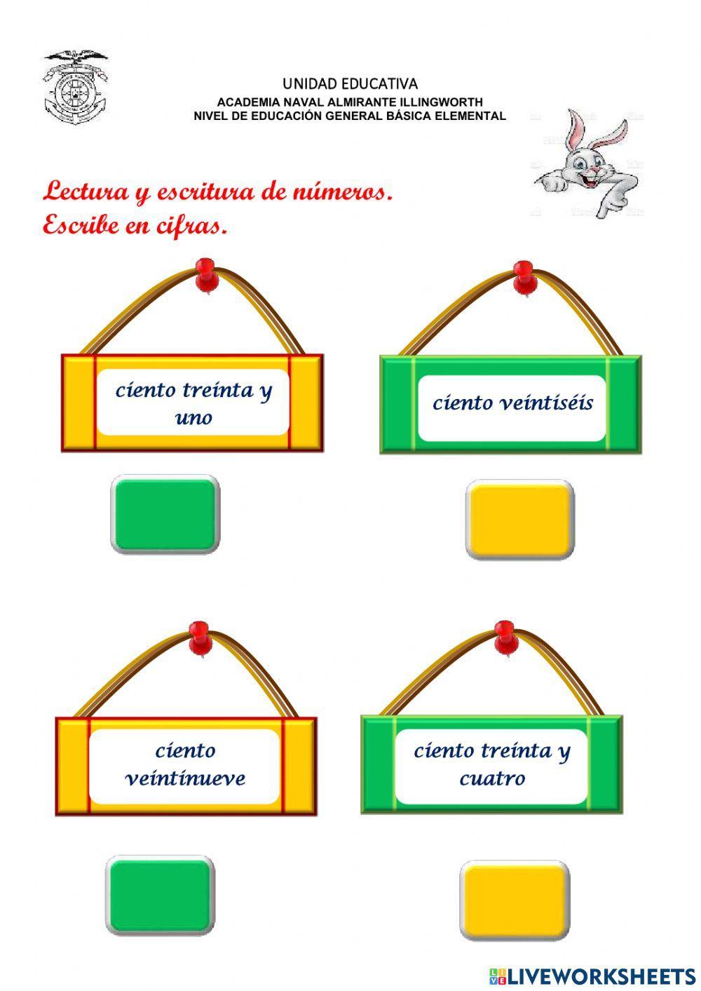 Lectura y escritura de números