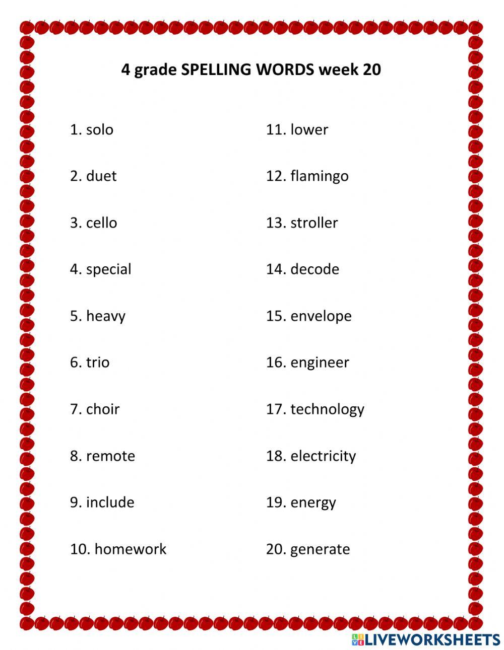 Spelling words