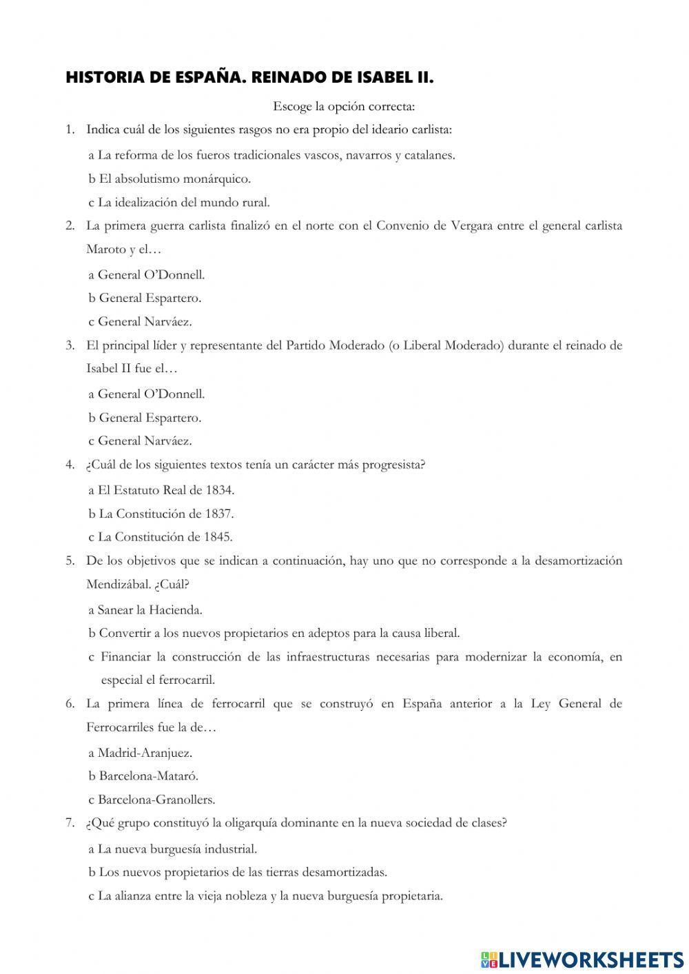 Reinado de Isabel II