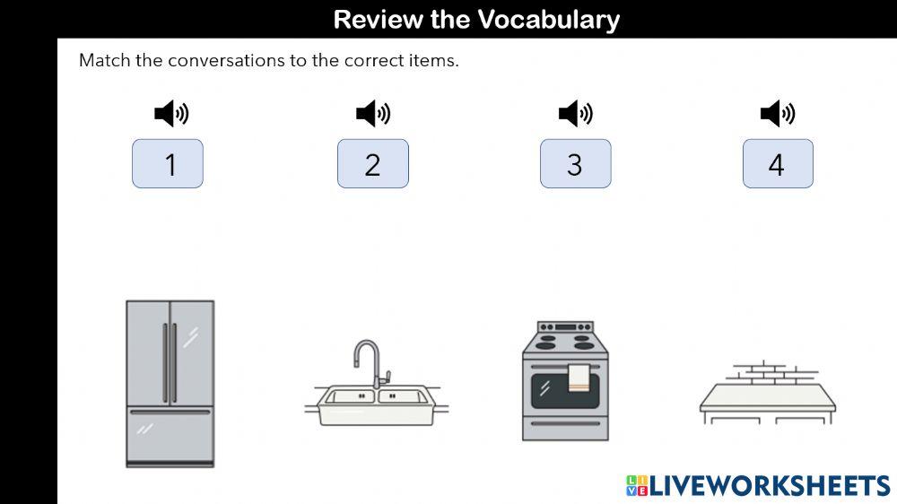 Vocabulary Kitchen Listening