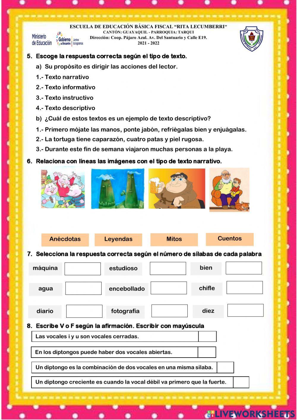 Evaluación Lengua y Literatura