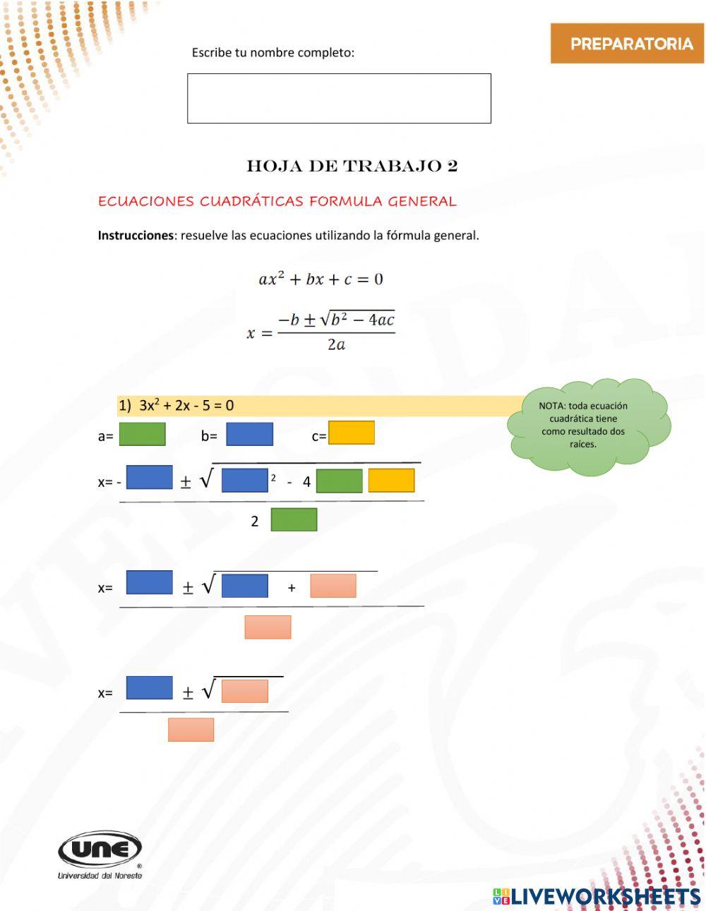 Ecuaciones Cuadráticas