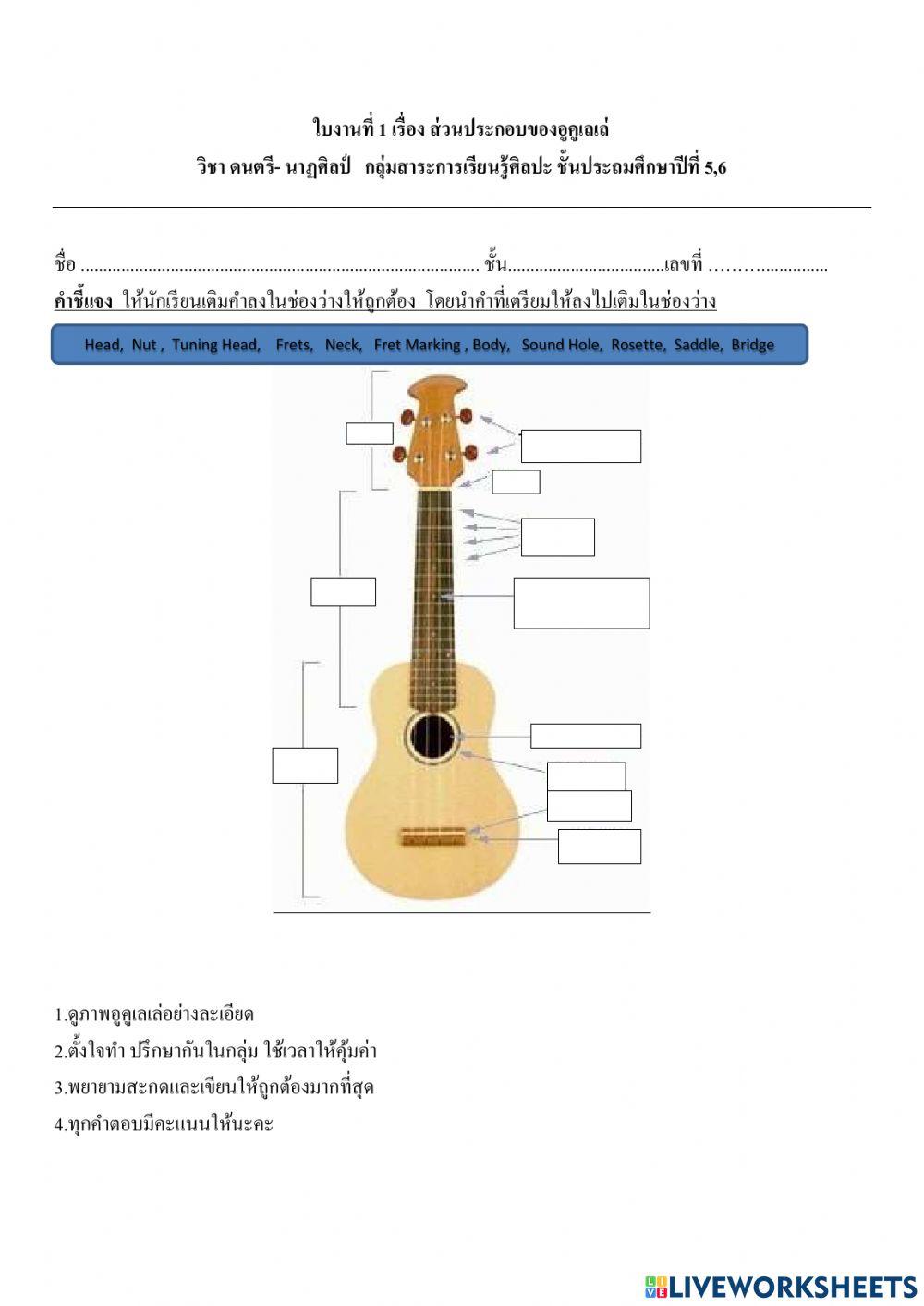 ใบงานที่ 1 วิชาอูคูเลเล่