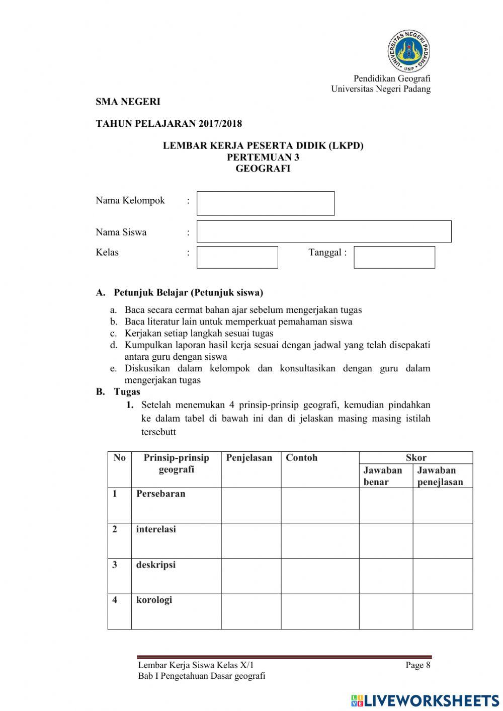 Latihan soal geografi bab 1