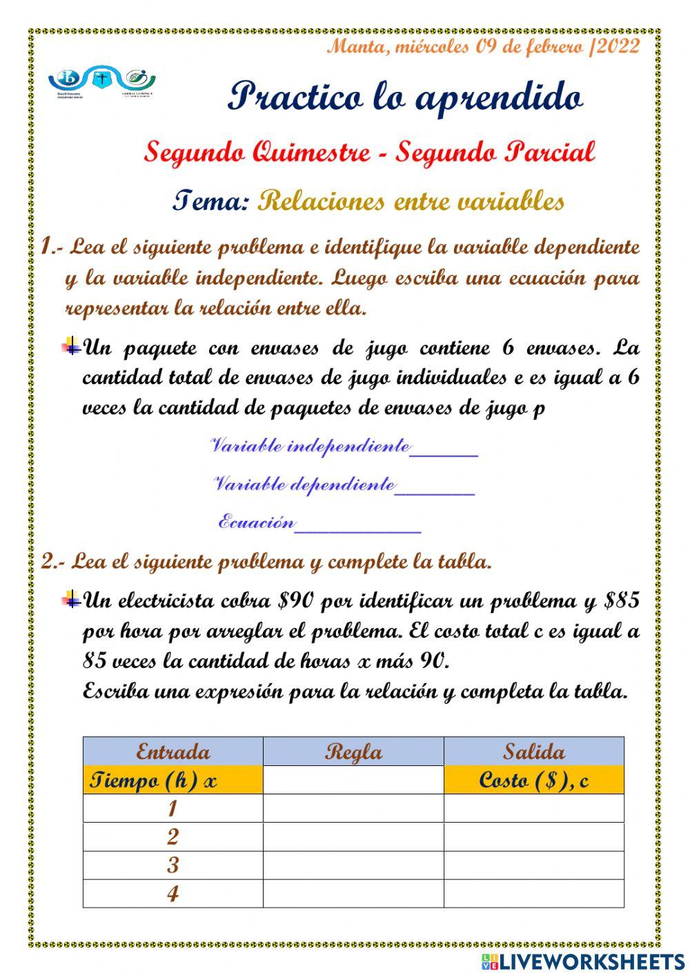 Relaciones entre variables