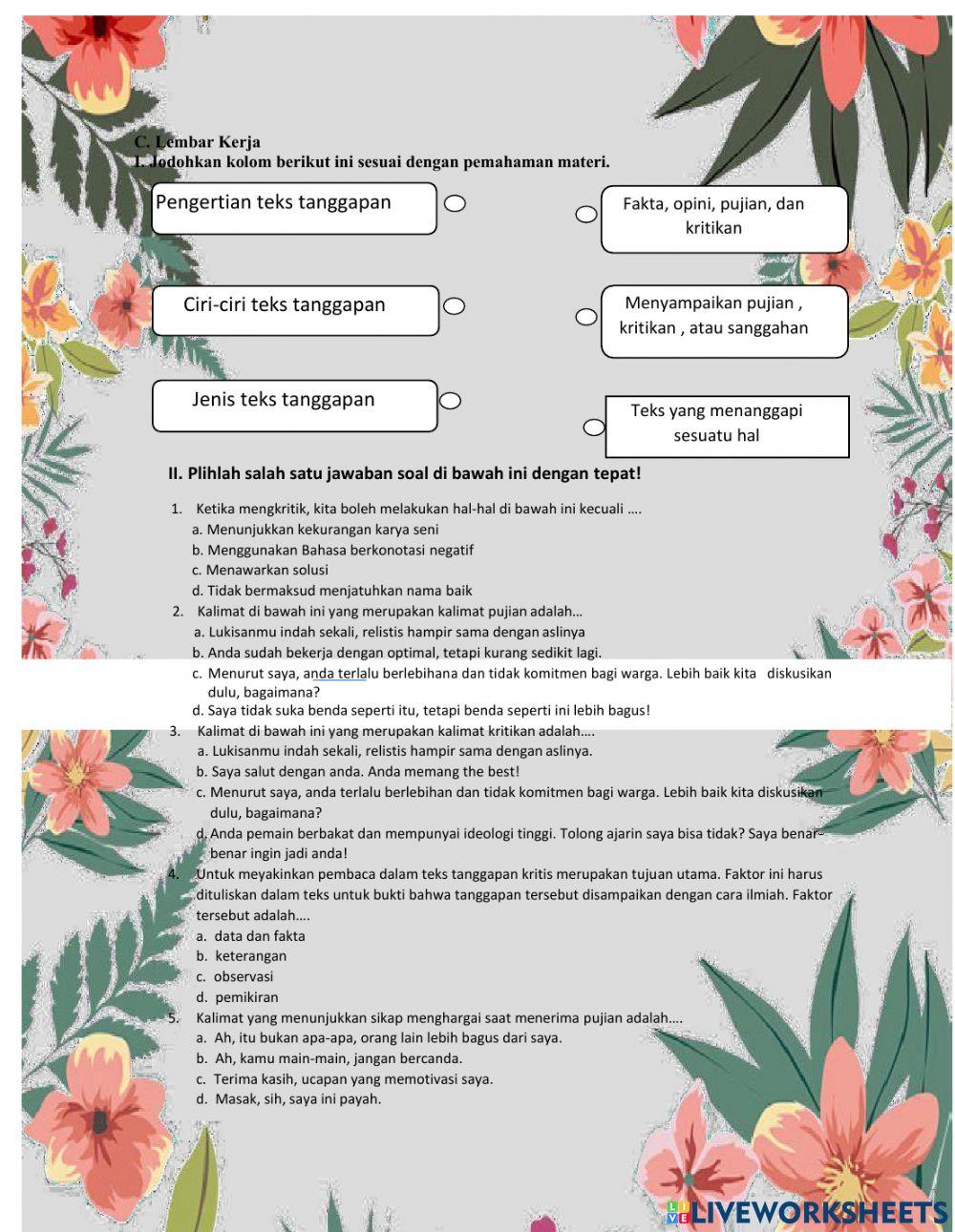 Memahami teks tanggapan