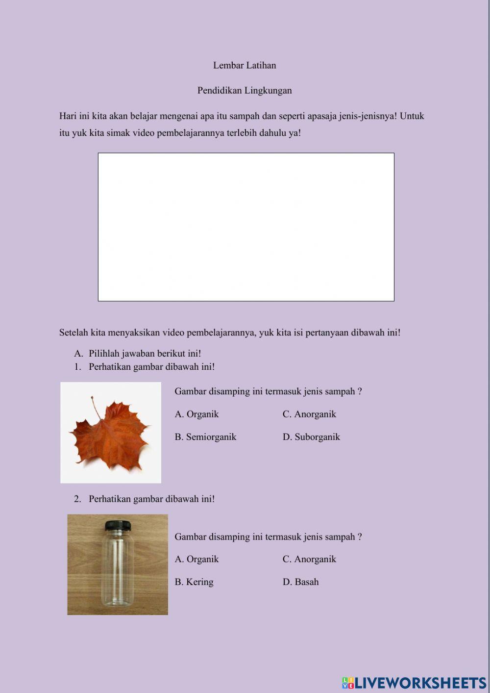 Latihan Pengenalan Sampah