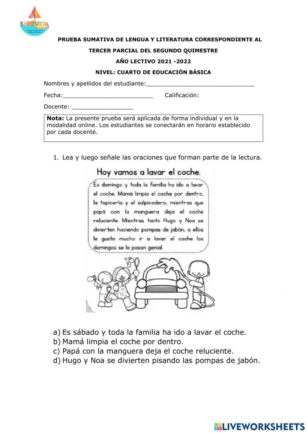 Lengua y Literatura 3er Parcial