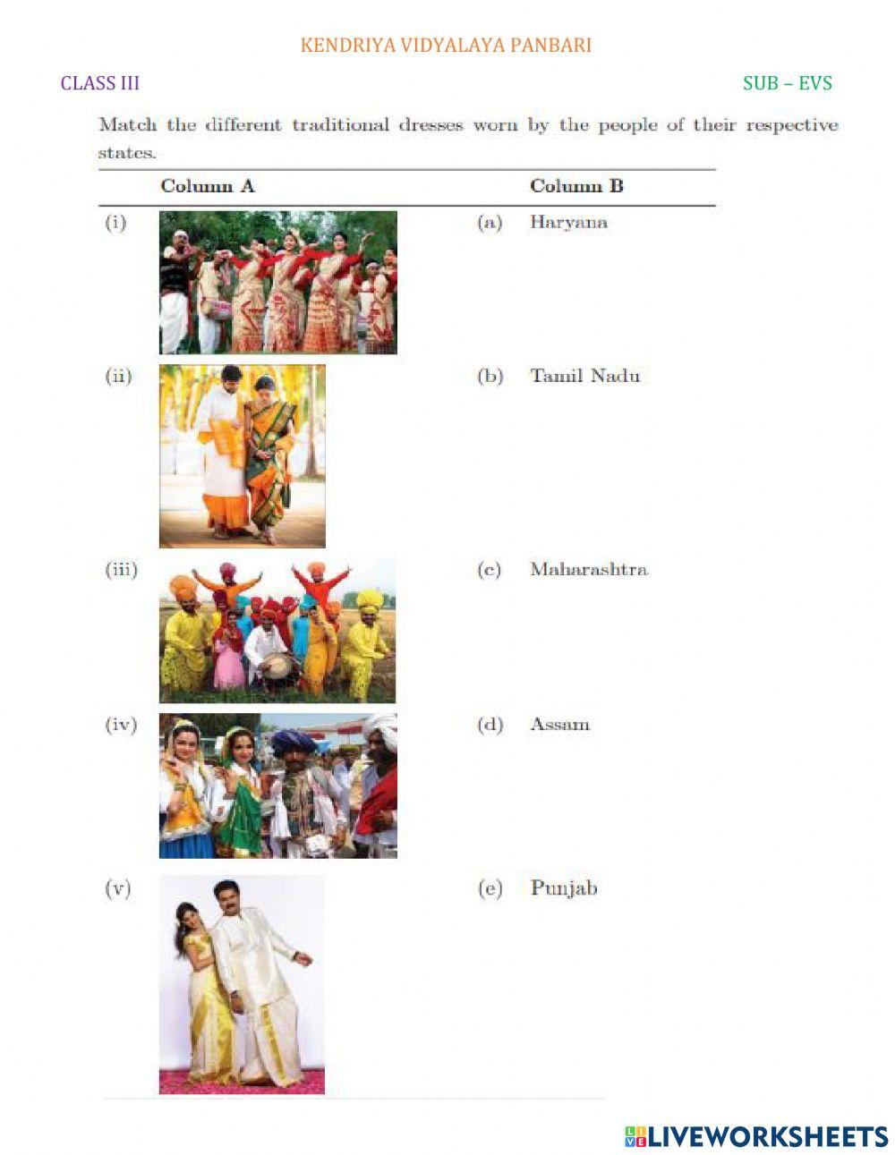 Match the following : A Beautiful Cloth