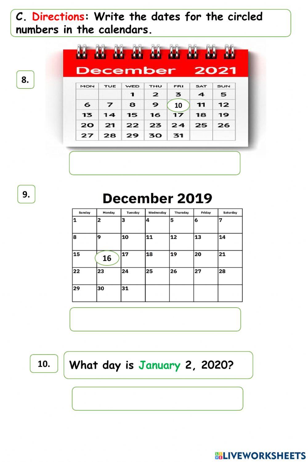 QC test 5 WRITING THE DATE ABD ORDERING EVENTS