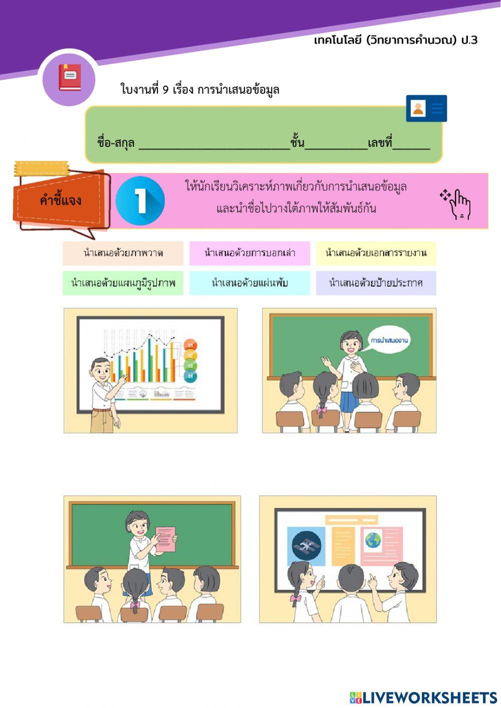 ใบงานที่ 9 การนำเสนอข้อมูล