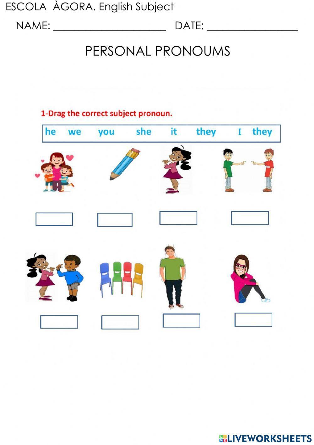 Simple personal pronoum exercise