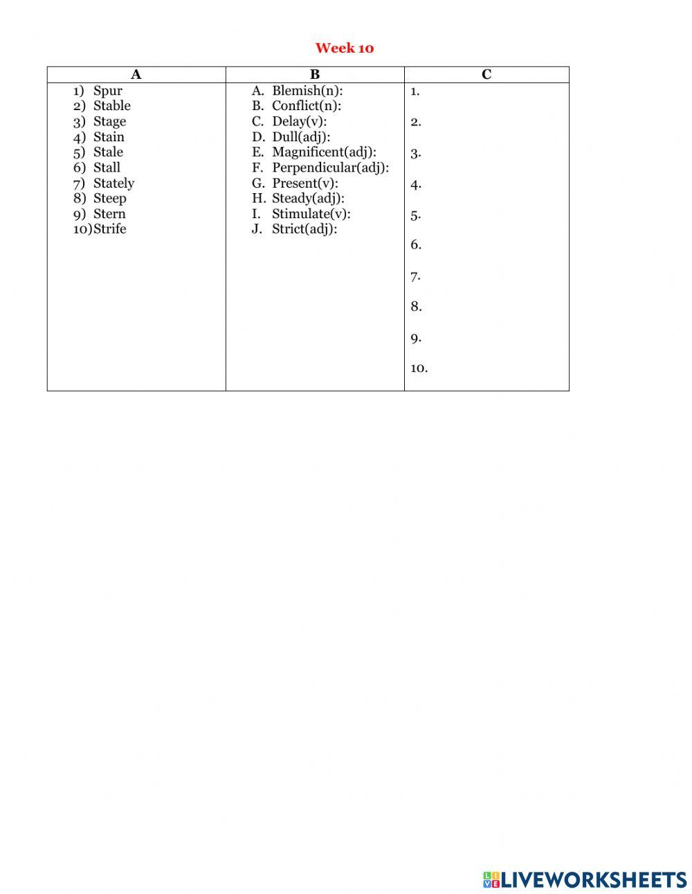 Ifl synonyms level 1(week 9-12)