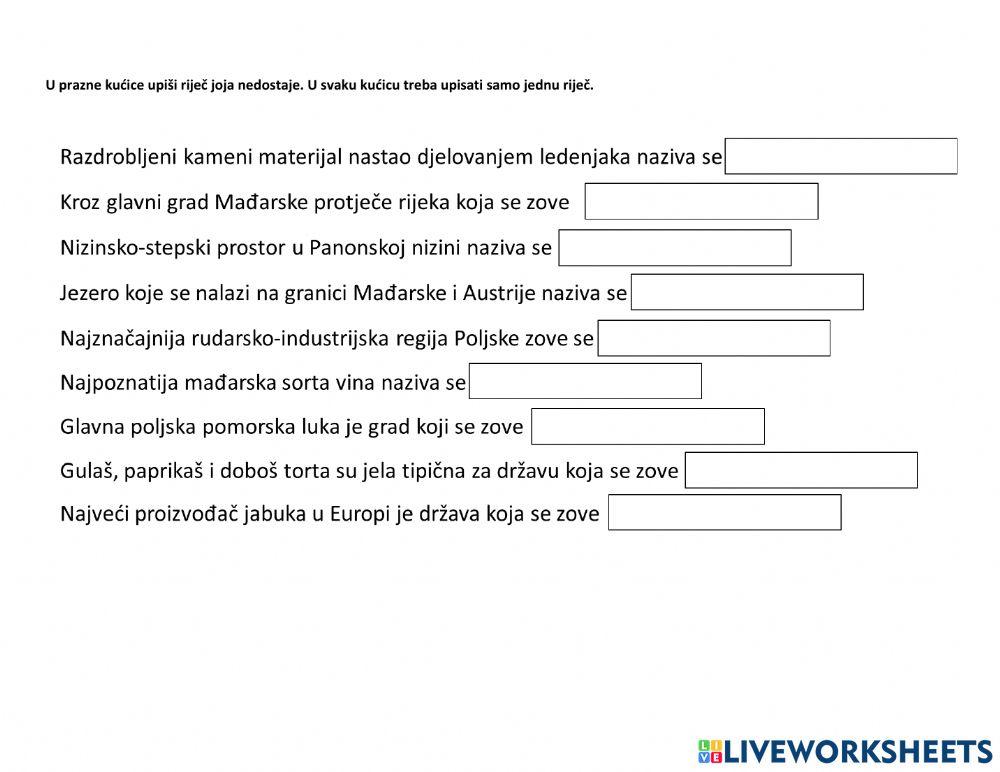 Države srednje europe - 2