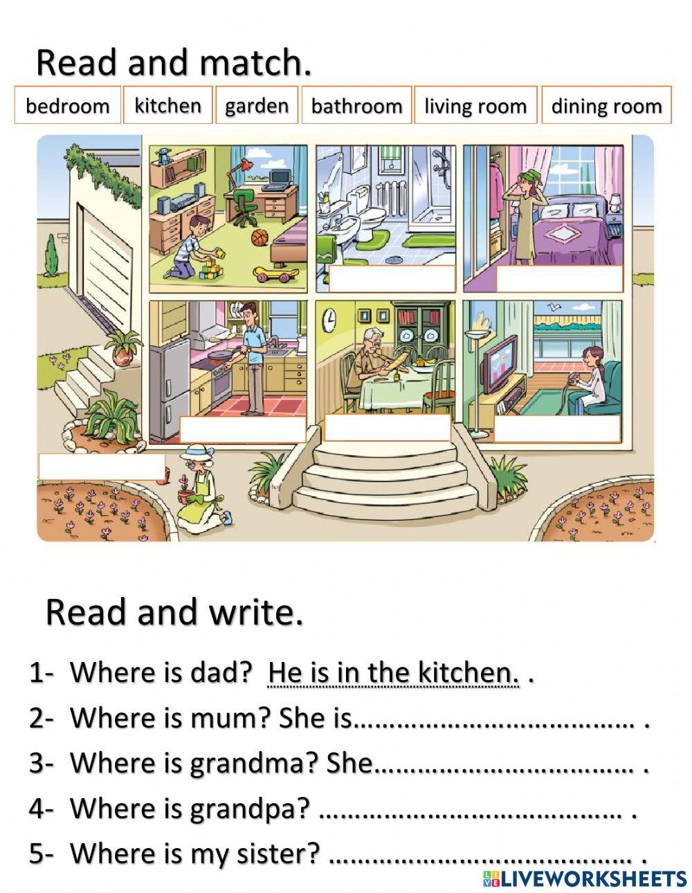 People in the house 4 online exercise for live worksheets