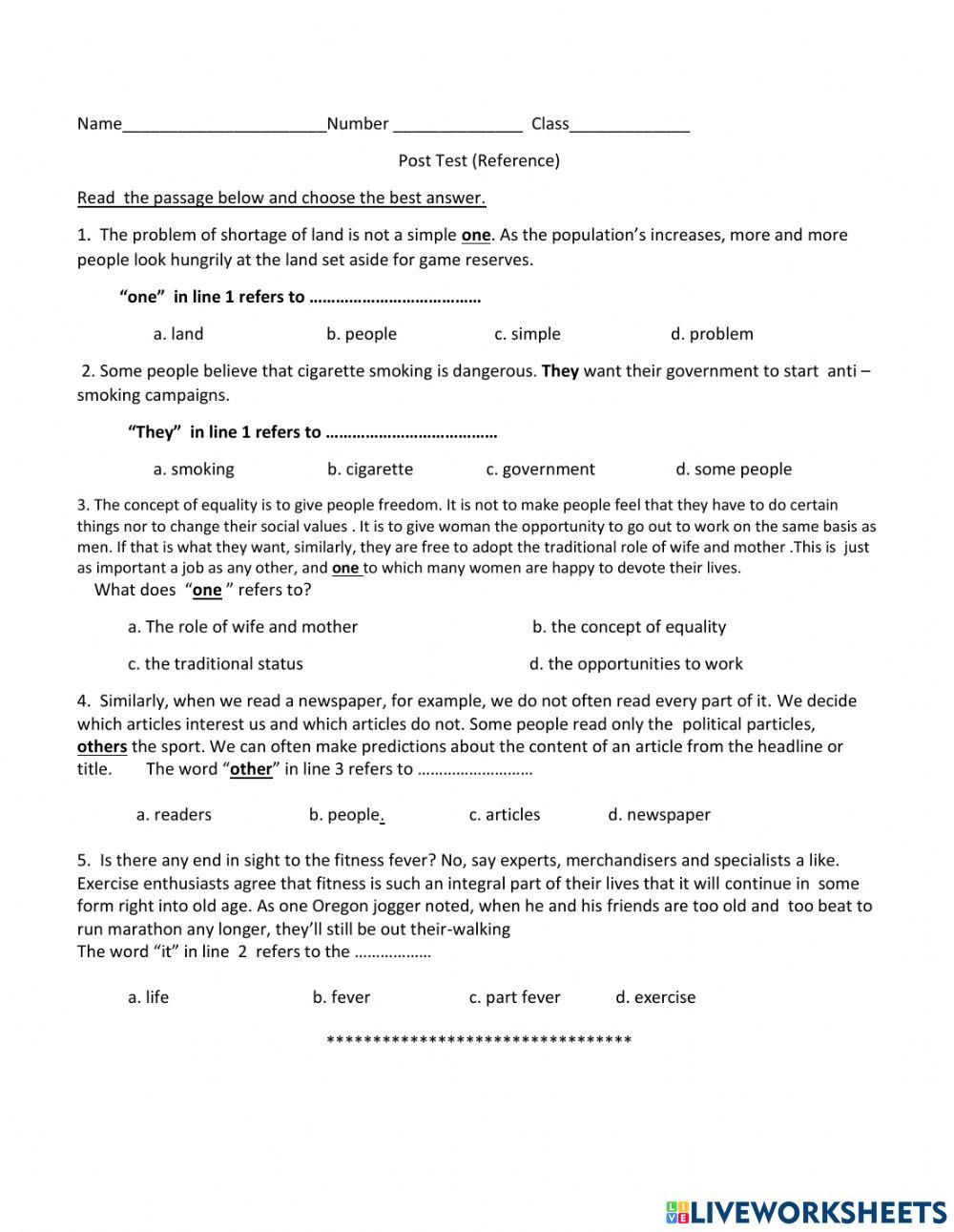 Reading for reference online exercise for live worksheets