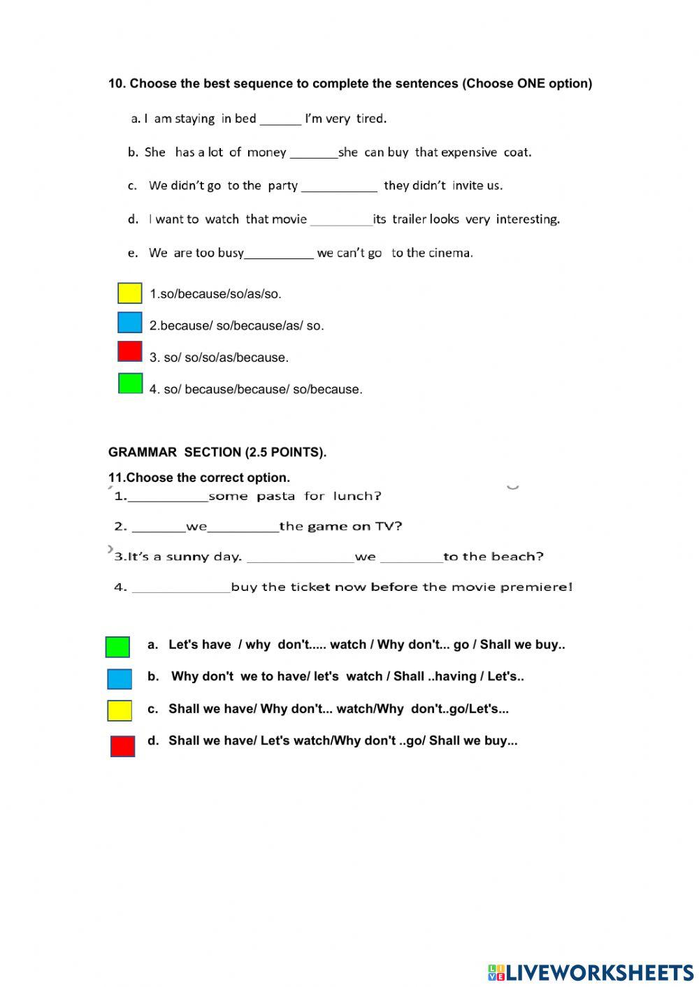 English test p2q2  for 9th EGB