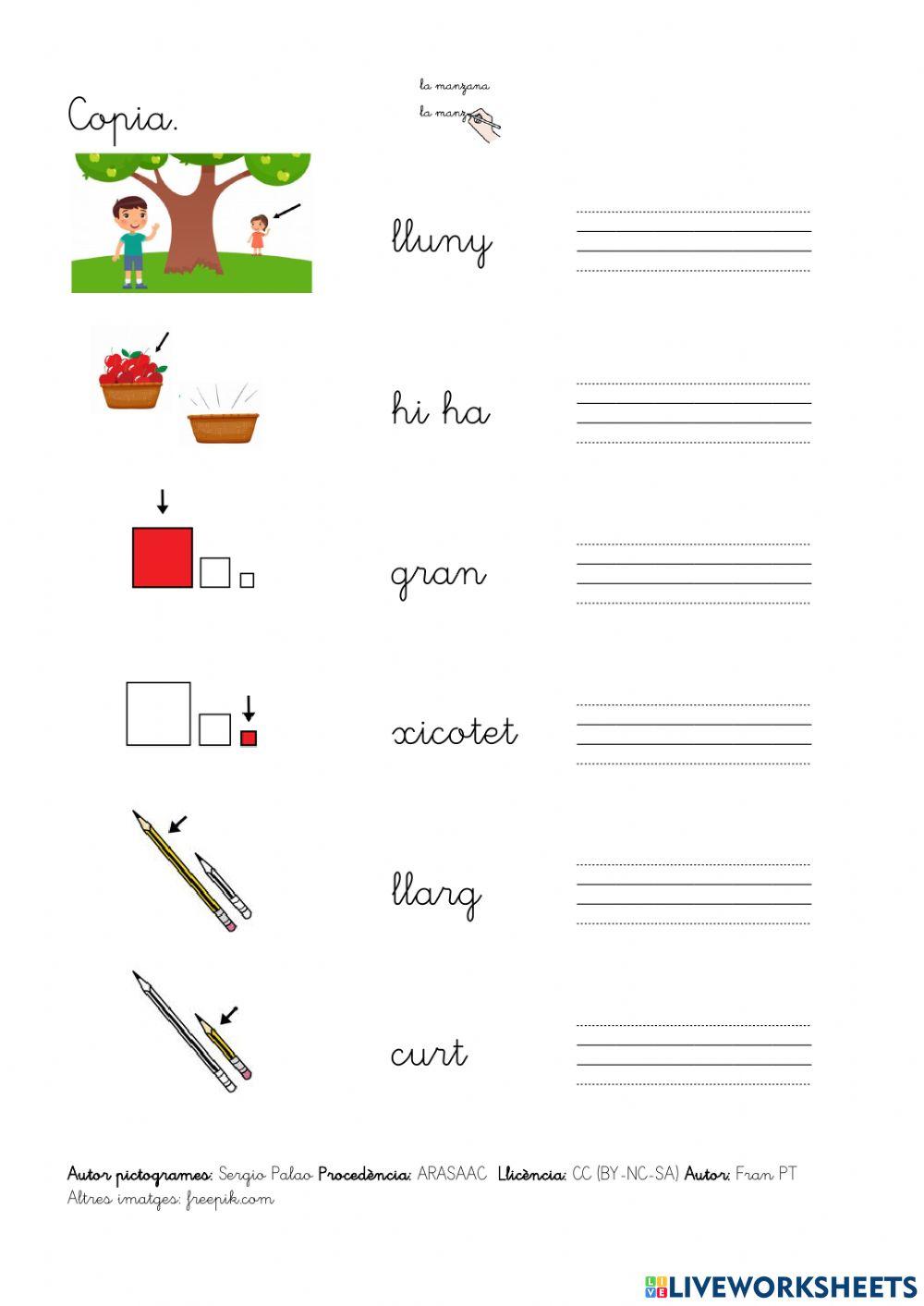 Vocabulari per a la descripció de llocs.