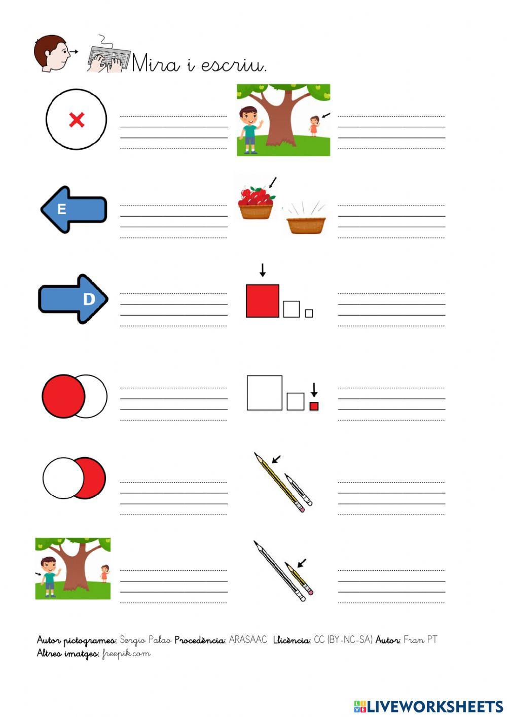 Vocabulari per a la descripció de llocs.