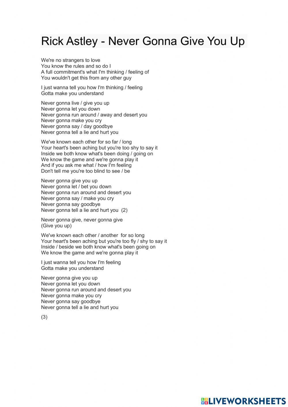 Rick Astley - Never Gonna Give You Up