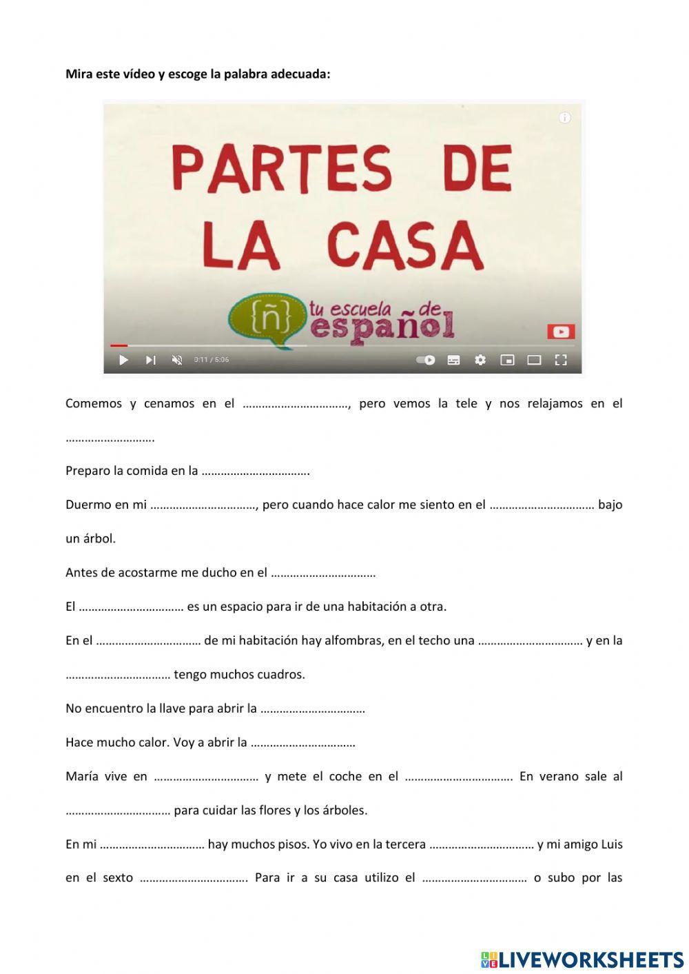Las partes de la casa