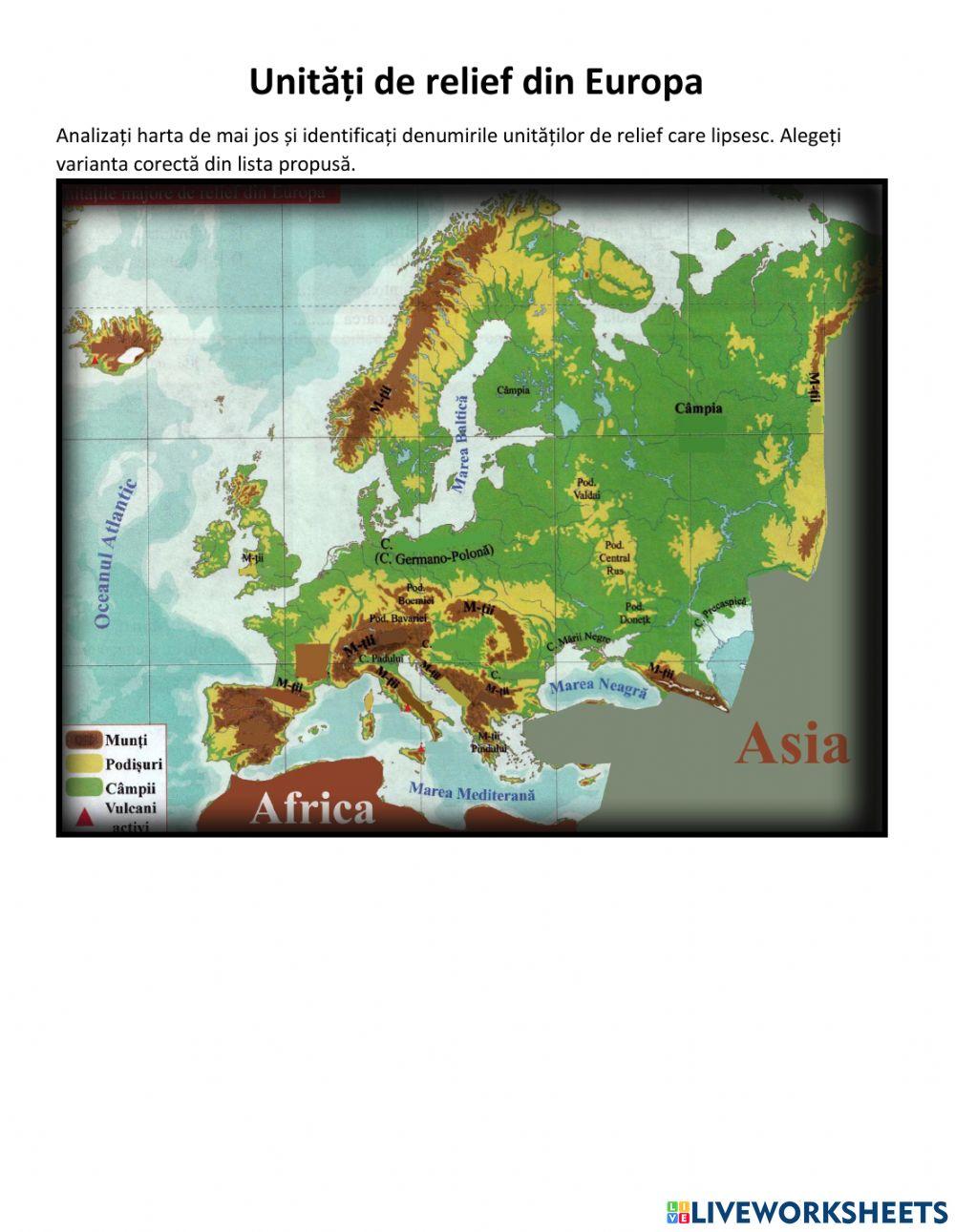 Unitați de relief din Europa