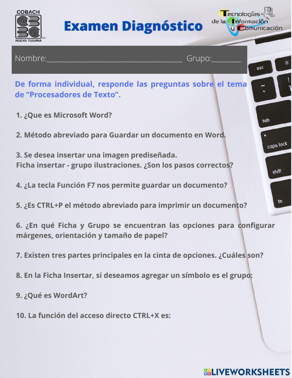 Examen diagnóstico de tics
