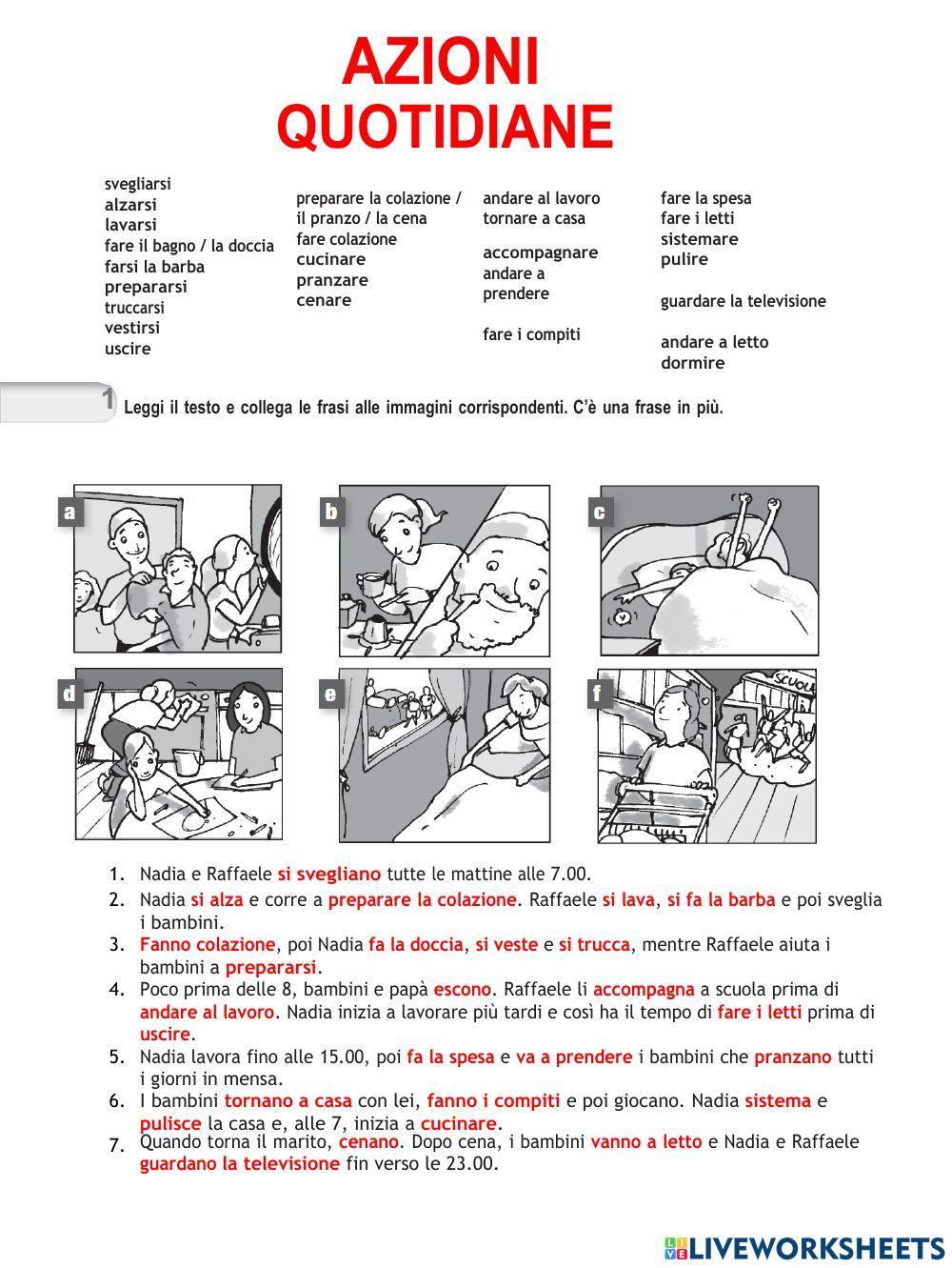 Azioni quotidiane - presente semplice