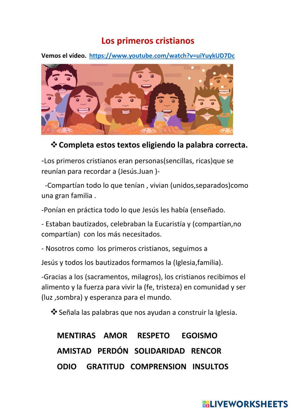 LOS PRIMEROS CRISTIANOS