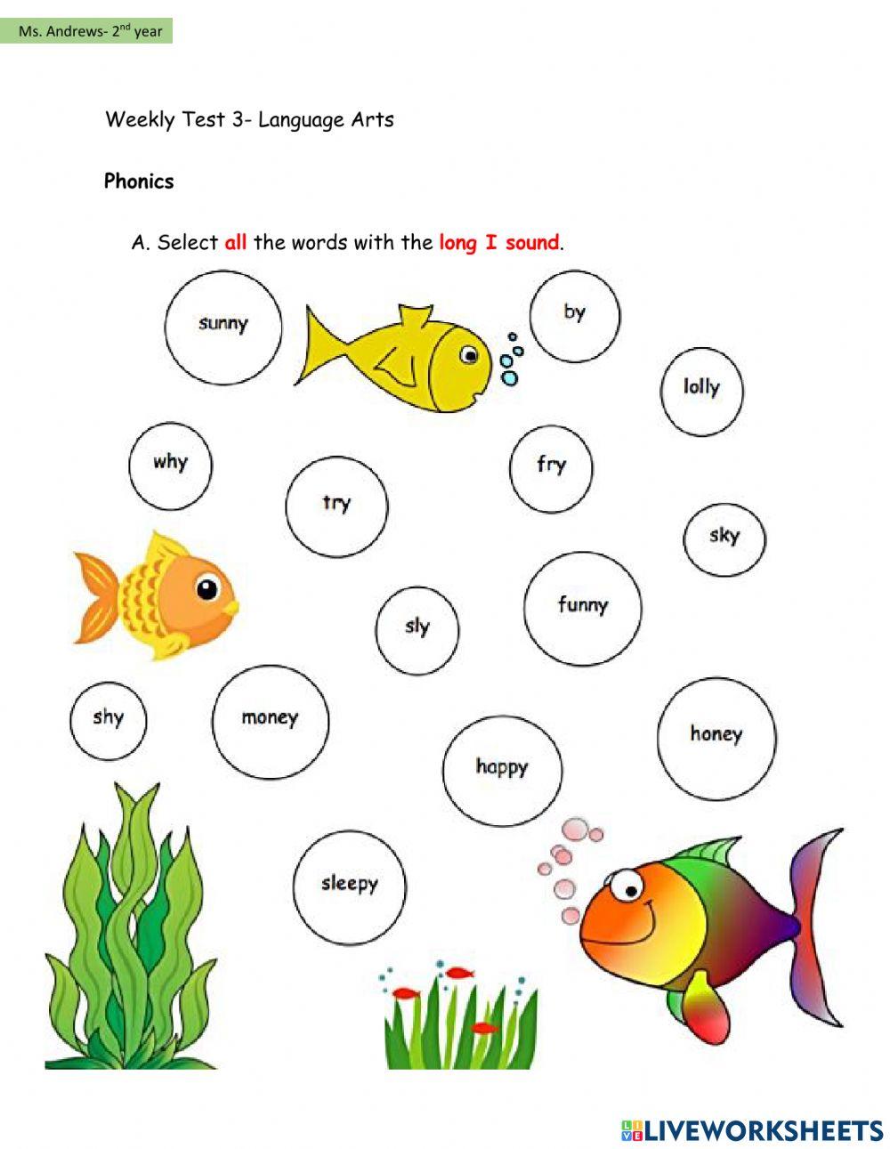 Term 2- Weekly Test- Language Arts 3