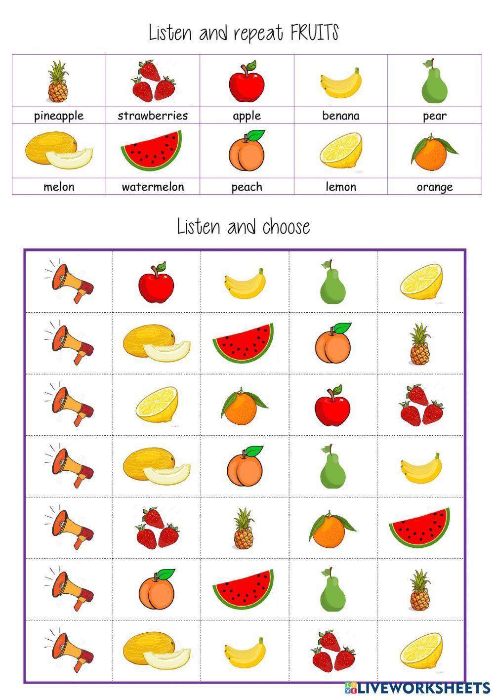 listen and choose fruits