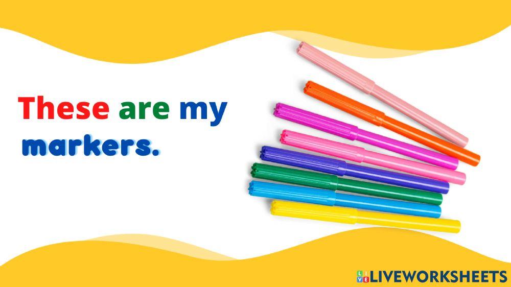 Listen and repeat: These are (School Supplies)