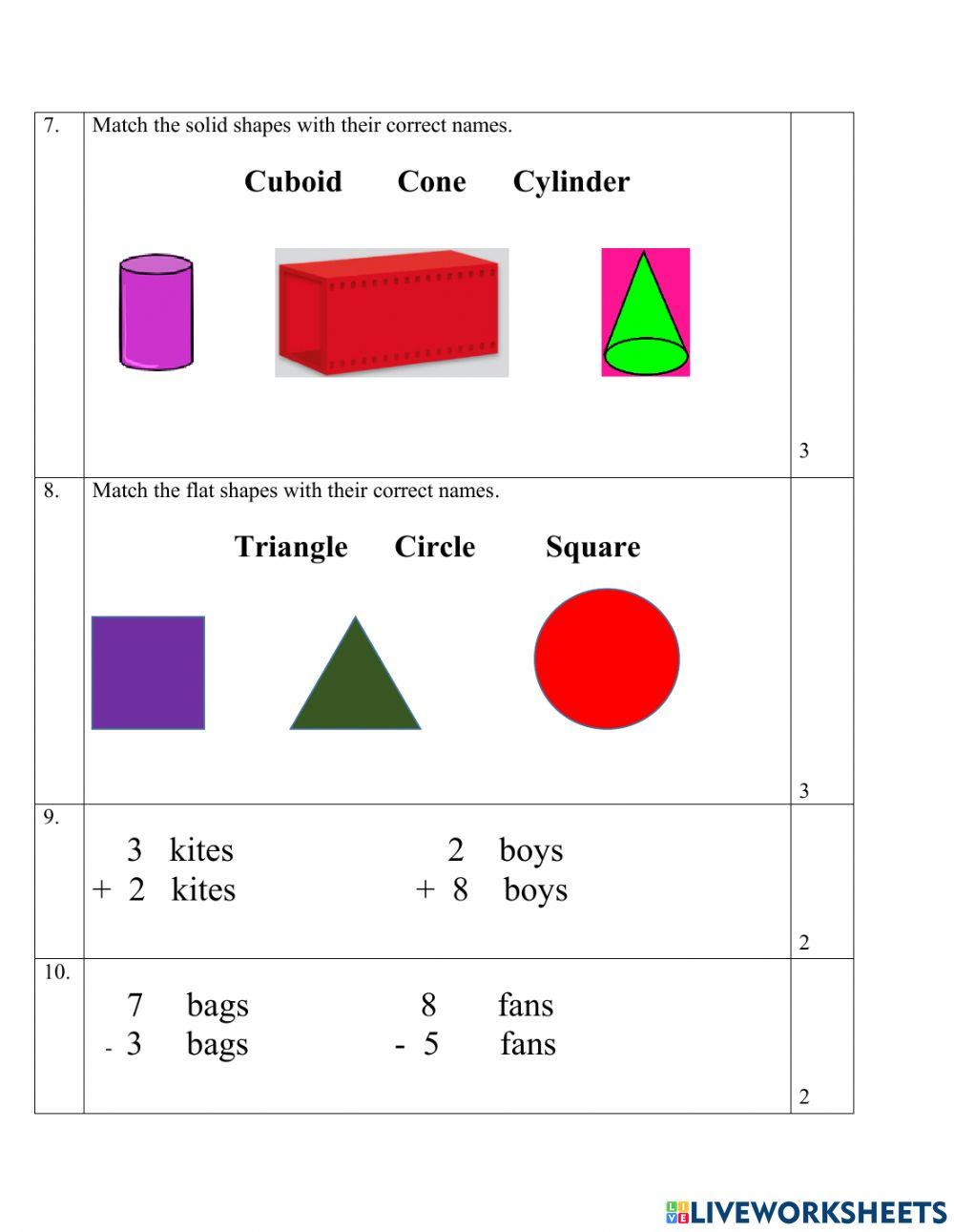 Maths Weekly Te… | Free Interactive Worksheets | 1846484