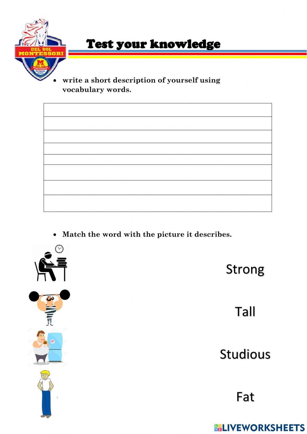 Test your knowledge online exercise | Live Worksheets