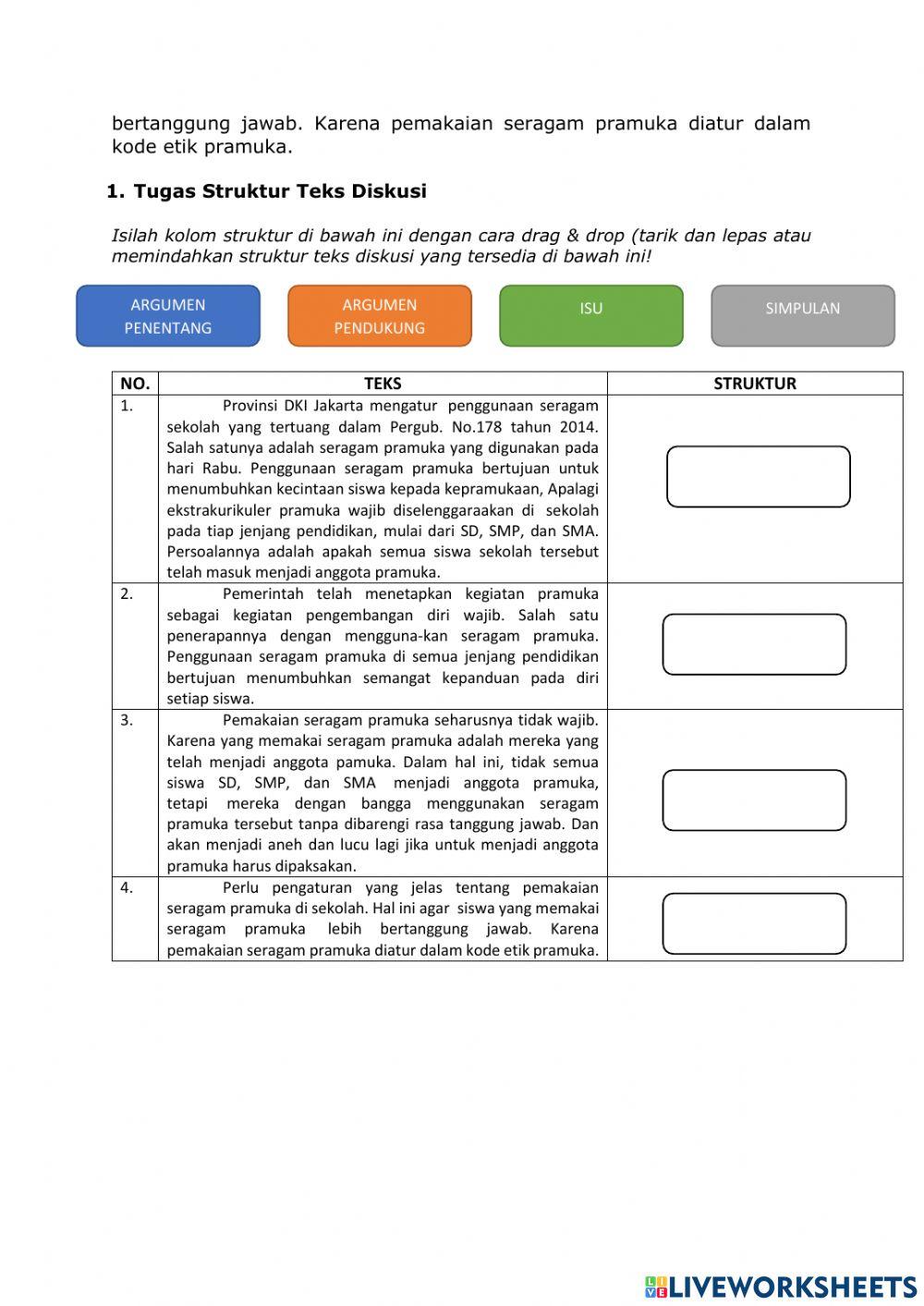 LKPD Struktur & Kebahasaan Teks Diskusi Kelas 9