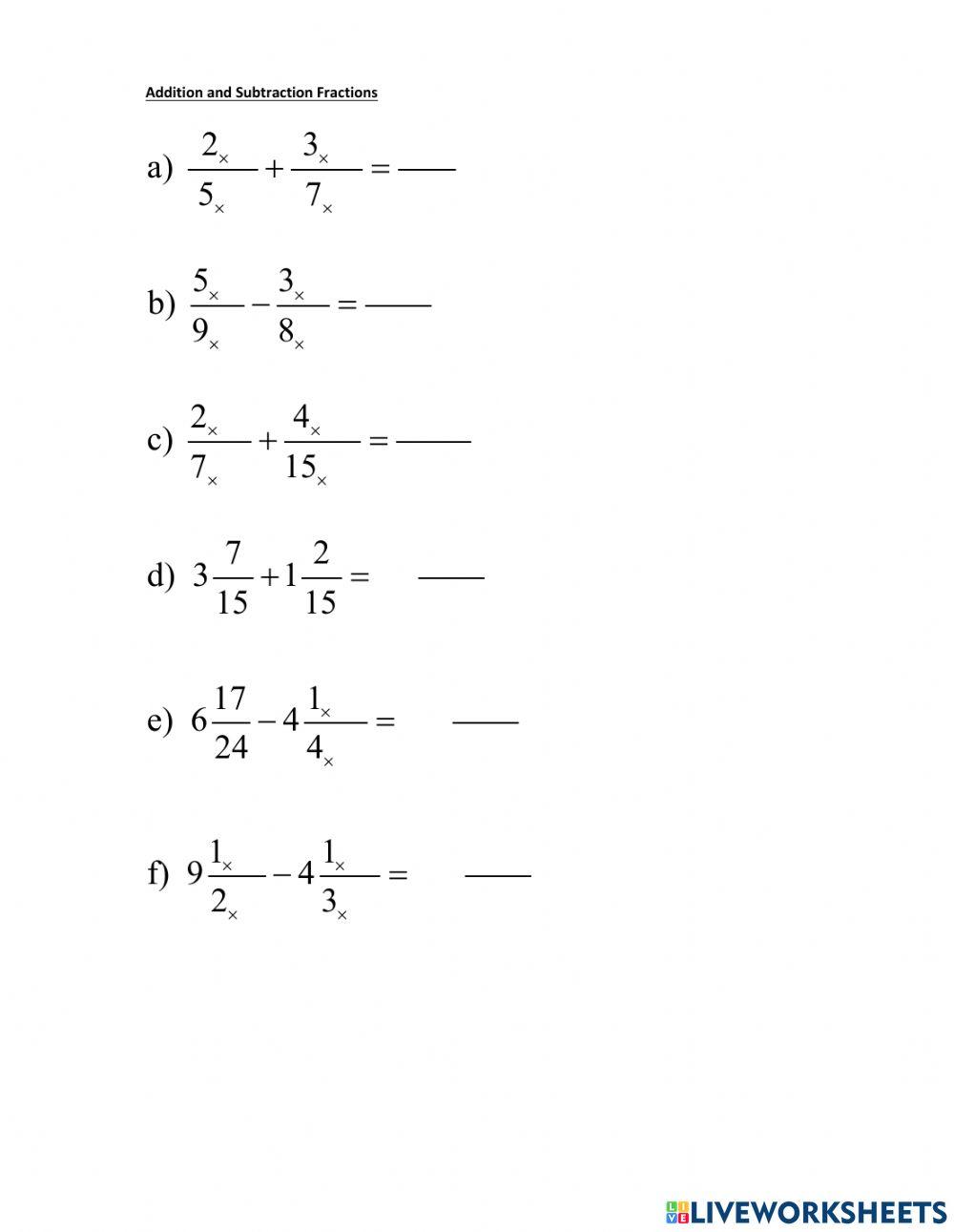 Fractions: Addition-Subtraction 03