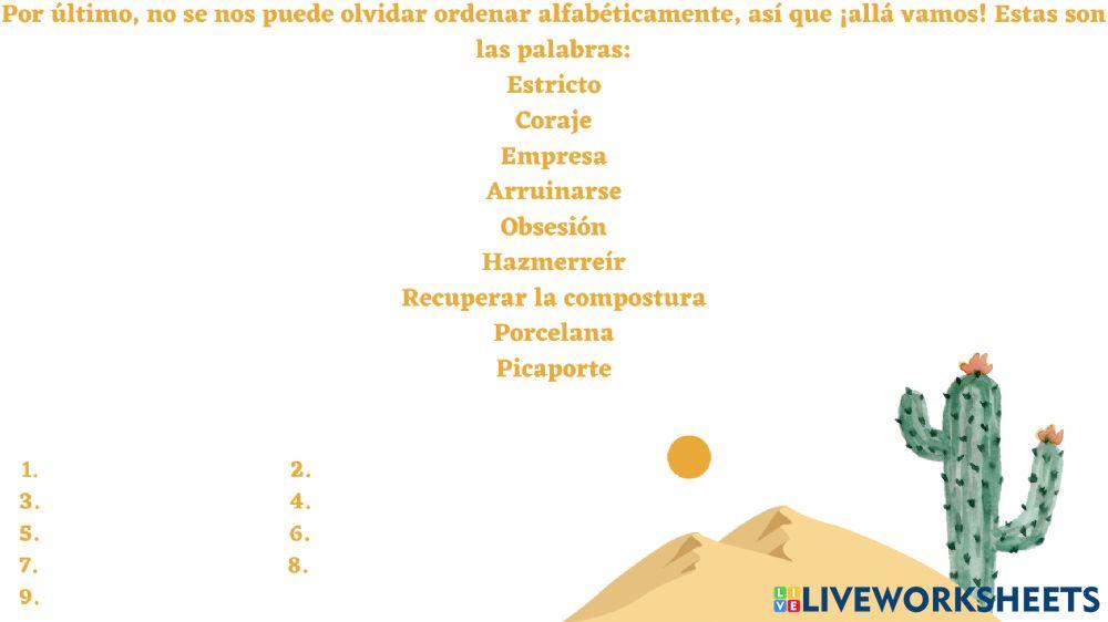 Tarea 4. Vocabulario. Cap 8. Prohibido leer a Lewis Carroll.