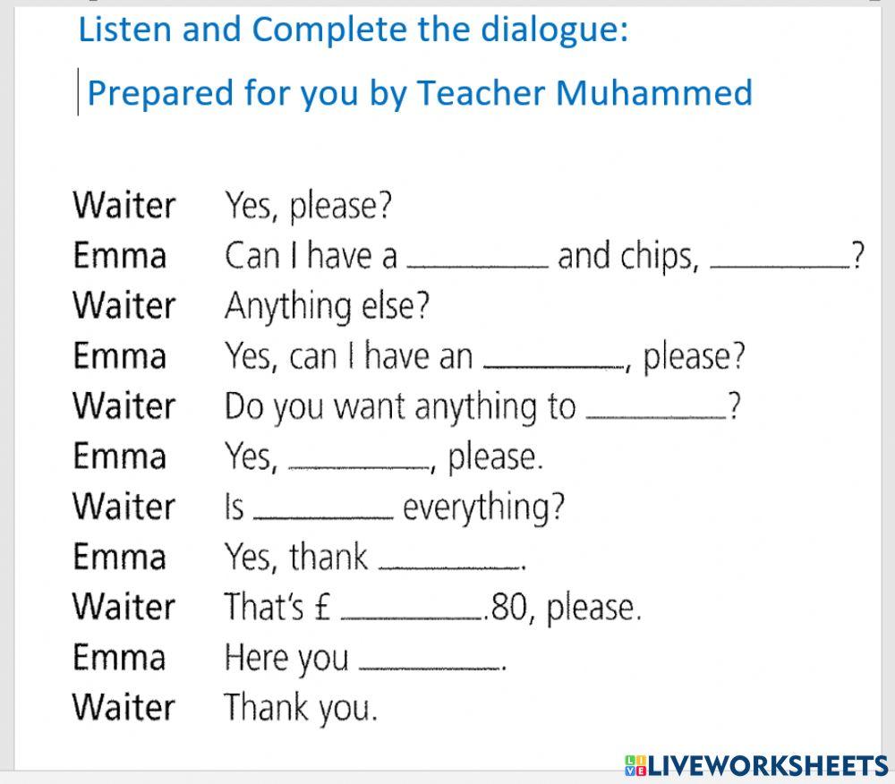 Eating out Listening