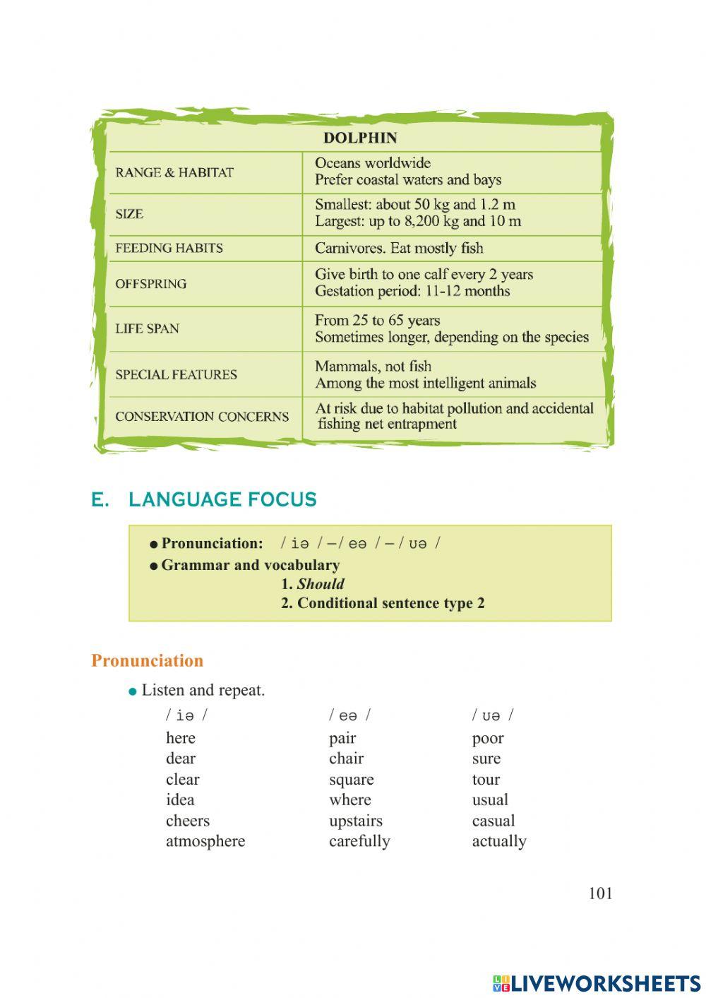 Unit 9: Undersea World - Language focus