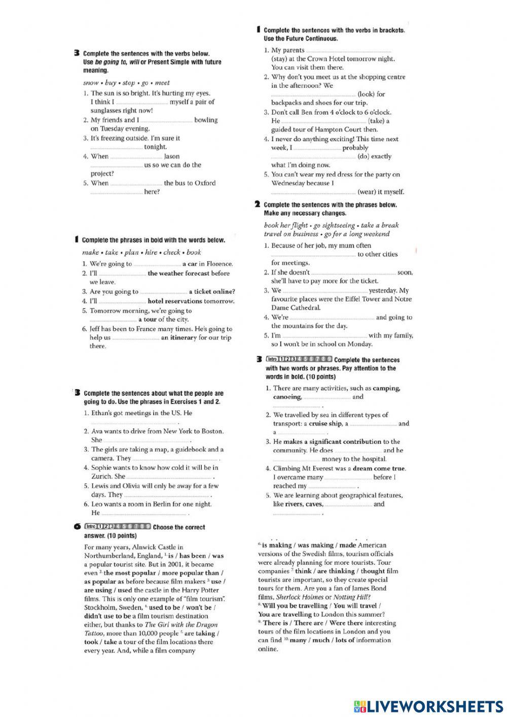 Unit 3 Review (Vocabulary and grammar)