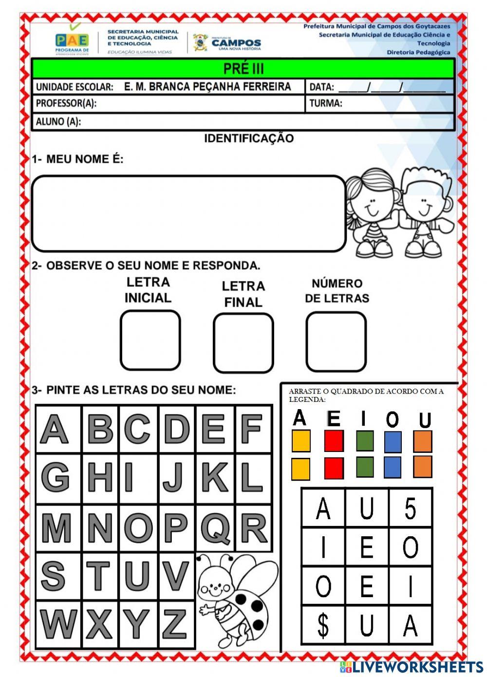 Atividade com o nome