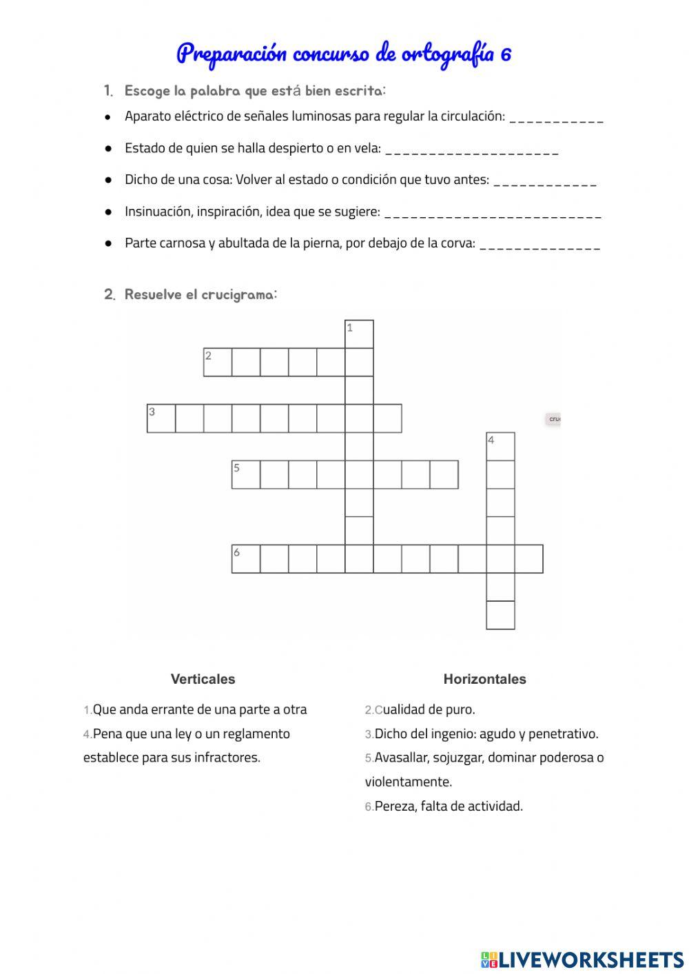 Preparación de ortografía 6