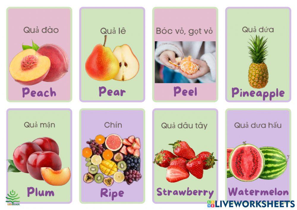 1000 từ vựng tiếng Anh thông dụng - Chủ đề 3: Trái cây (Fruits)