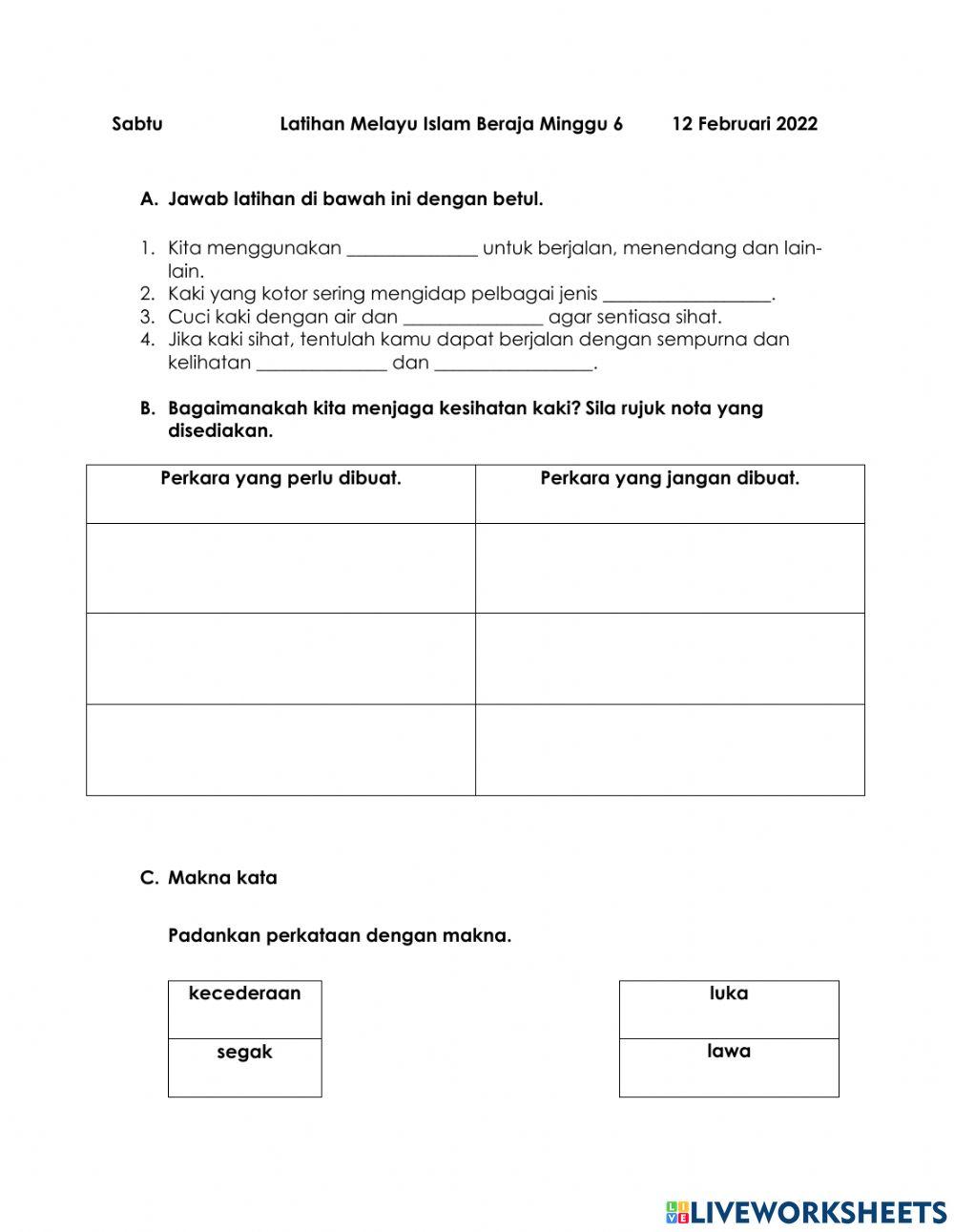 Unit 1.2 kebersihan diri (kesihatan kaki)