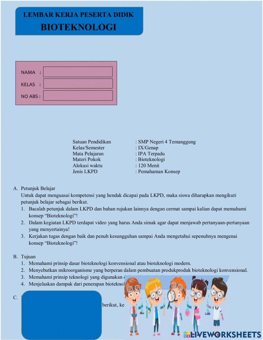 Lkpd bioteknologi