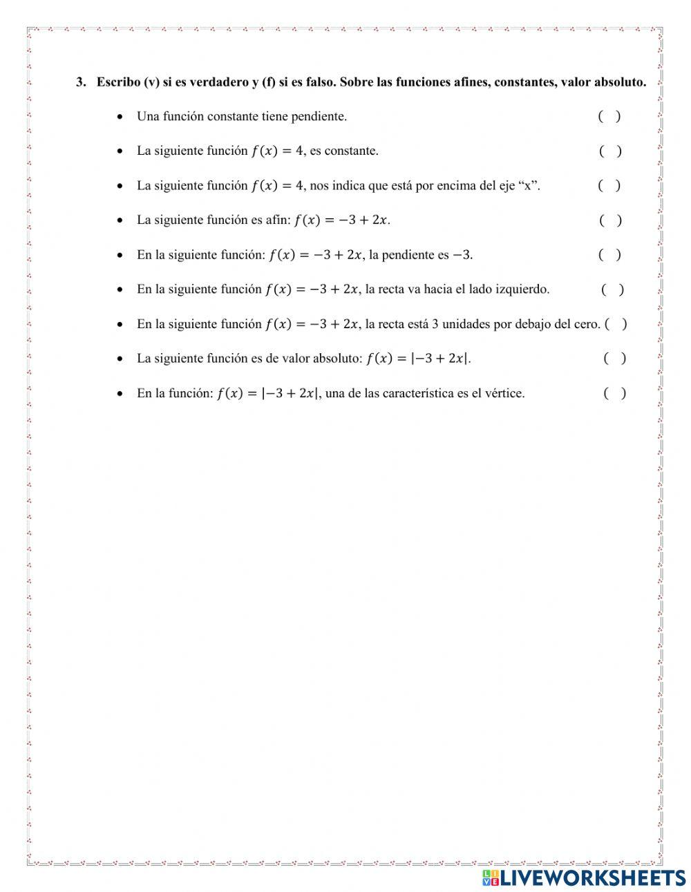 Funciones reales, características